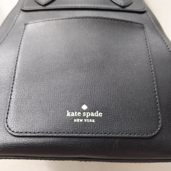 Kate Spade New York Black Leather Pushlock Flap Top Handle Backpack main image 12